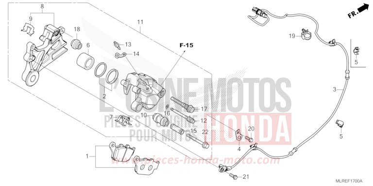 HINTERRAD-BREMSSATTEL von Hornet 500 PEARL HORIZON WHITE (NHB61) von 2026